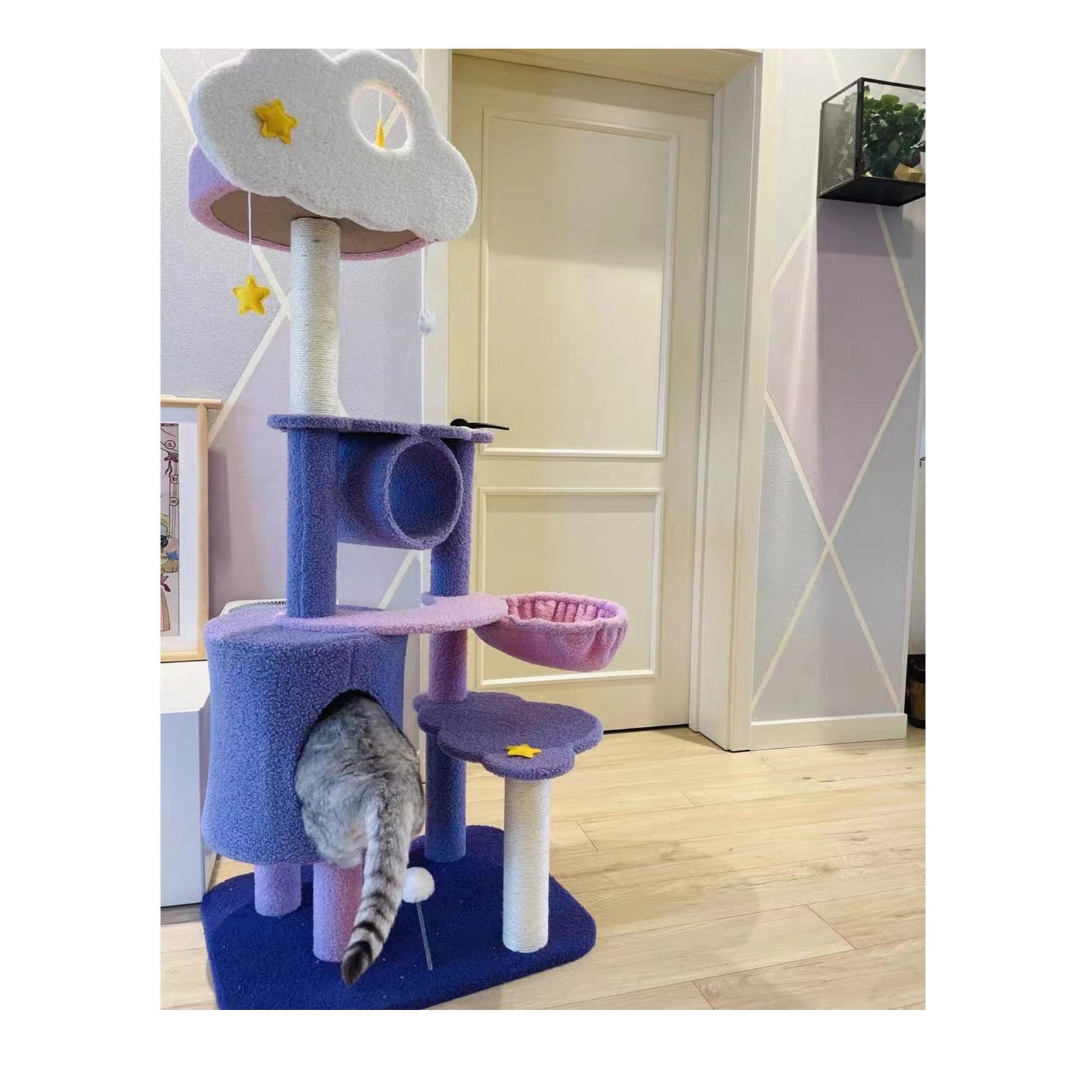 Nebula Cat Tree Purple Cat Tree Modern Luxury Cat Tree Etsy