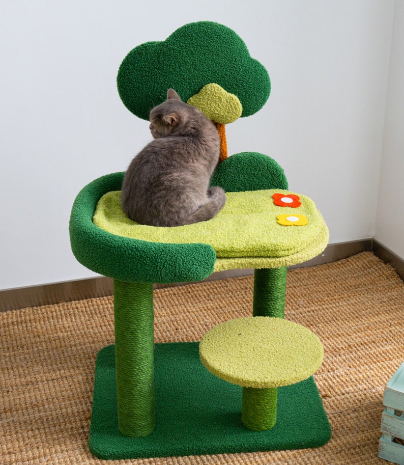 Green Plant Cat Climbing Frame Modern Cat Tree Unique Design Etsy