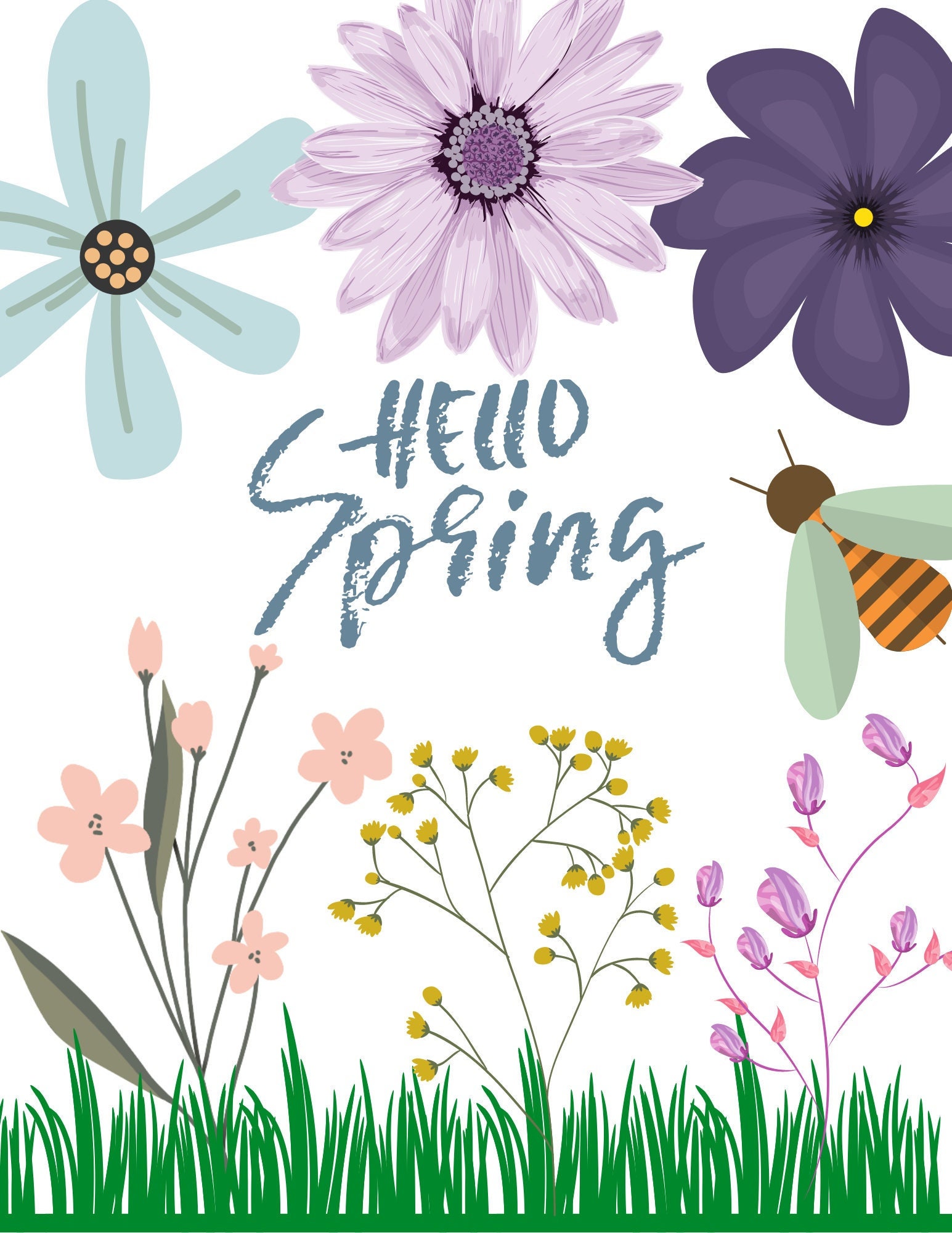 40 Spring Coloring Pages - Etsy