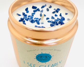 I See Clearly Organic Essential Oil Candle with Cedarwood, Sage, Sandalwood