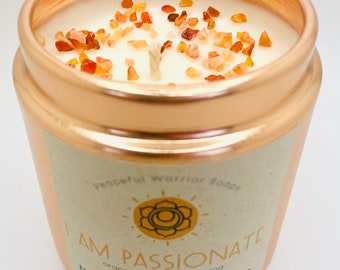 I Am Passionate Organic Essential Oil Candle with Orange, Ginger, and Ylang Ylang