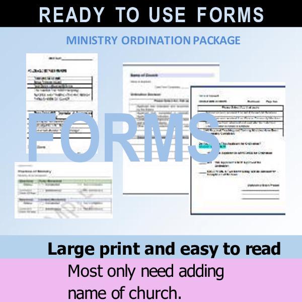 Editable Ordination Application Form Complete Ministry Ordination Package: Forms, Training Guides, Slides ...