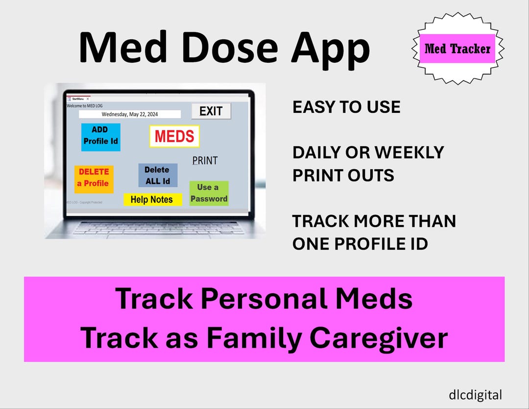 Medication Tracker App: On-screen and Printable With Daily & Weekly ...