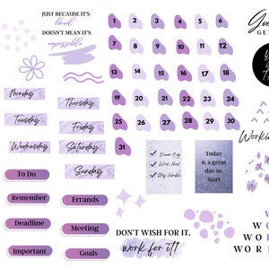 Purlish von AshLee Digital Studio, digitale Planer Aufkleber, digitale Planung, GoodNotes Aufkleber, Clipart