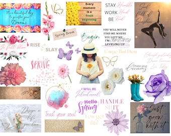 Adesivi per planner digitali ispiratori: clipart piene di sentimento (Goodnotes e PNG)
