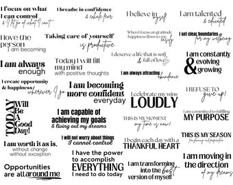 Motivational Affirmation Stickers: Digital Planner Clipart (Goodnotes & PNG)