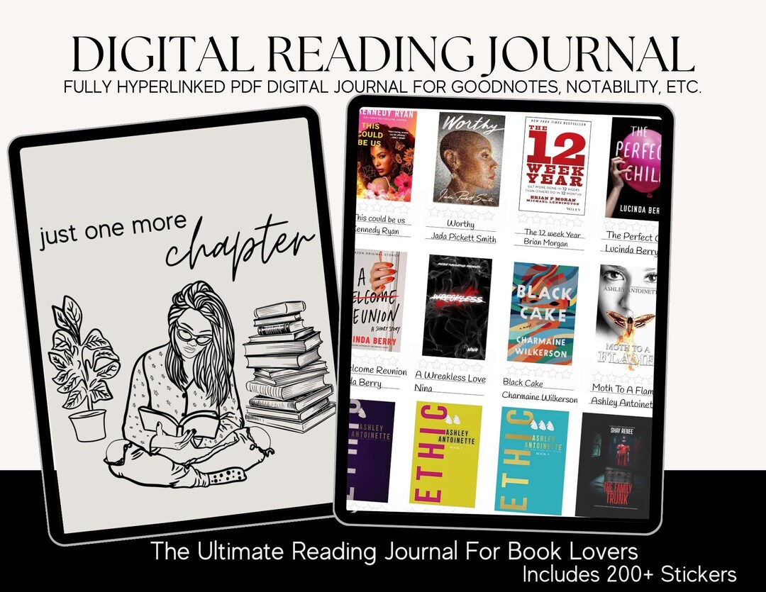 Digital Reading Journal: Book Tracker for Goodnotes, Notability (PDF ...