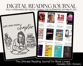 Digital Reading Journal: Book Tracker for GoodNotes, Notability (PDF)