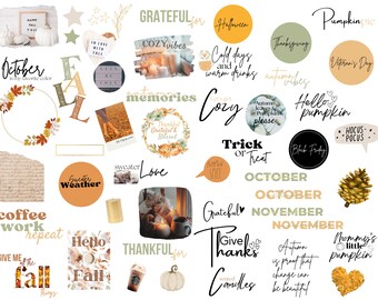 Fall Favorites Planner Stickers: Goodnotes & PNG Clipart (Digital Download)
