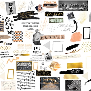 Hustling | Digital Planner Stickers Motivational | Pre-Cropped Goodnotes and PNG Digital Planner Stickers | Clipart