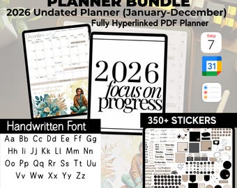 2026 All Things Planner Bundle | Aesthetic Planner | Undated | Customizable Sections | Work Templates | Ultimate Life Digital Planner