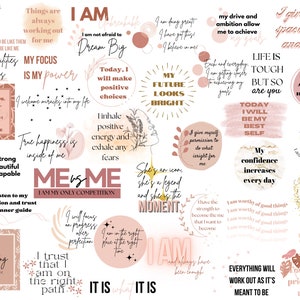 Affirmation Aufkleber | Digitale Planer Aufkleber Affirmation | Vorgeschnittene Goodnotes und PNG Digital Planner Sticker - Clipart