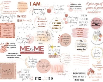 Affirmation Stickers: Digital Planner Clipart for GoodNotes (PNG)
