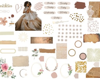 GoodNotes Planner Stickers: Vintage Clipart, Digital Planning (Digital Download)