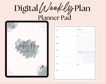 Digital Weekly Planner Pad: Minimalist Templates for GoodNotes, Notability (Digital Download)