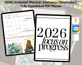 2026 Digital Planner Undated | All-In-One Life Organizer (Digital Download)