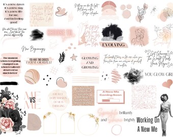 Motivational Digital Planner Stickers: Evolving Theme (Goodnotes & PNG)