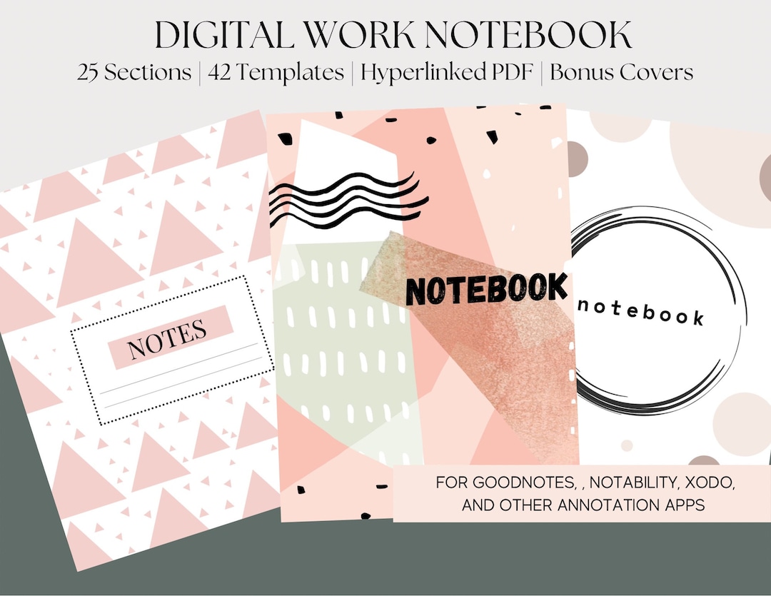 Digital Hyperlinked Notebook With Tabs for Goodnote Notability, Custom ...