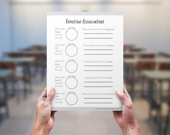 Emotion Association Worksheet | Social Emotional Learning, Primary School, Elementary School