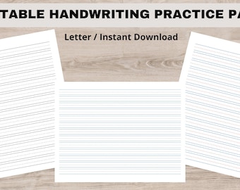 Kids Handwriting Practice Sheets: Lined Paper (Digital Download)