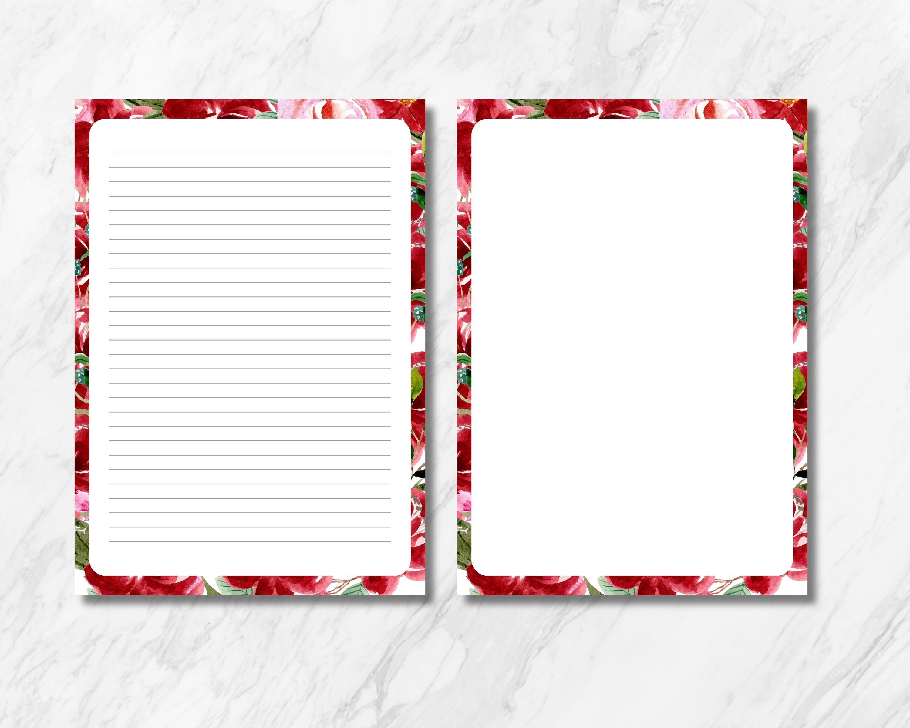 Valentine Writing Paper Printable Letter Writing Paper Love Etsy