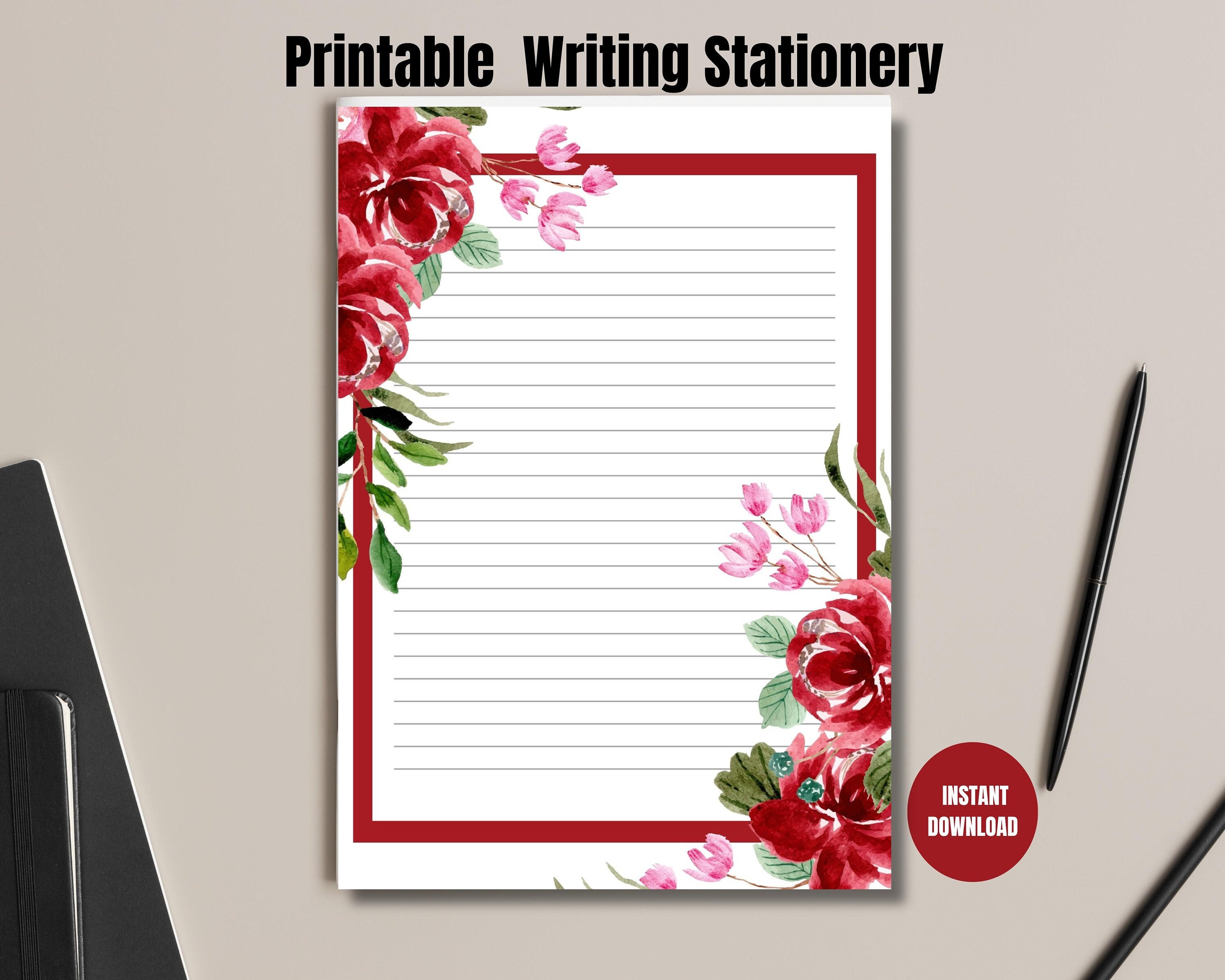 Valentine Writing Paper Printable Letter Writing Paper Love Etsy