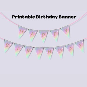 Unicorn Birthday Banner: Printable Party Decoration (PDF)