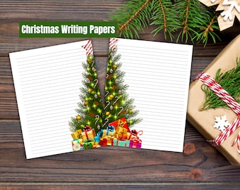Christmas Tree Writing Paper: Lined & Unlined Stationery (Digital Download)