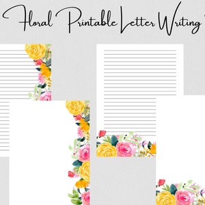 Papel de escrita floral para impressão, papel amarelo forrado e sem forro para escrever cartas, fazer anotações e registrar no diário, lindo papel de papelaria