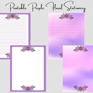 Floral Printable Writing Stationery, Floral Stationary Paper, A4 & US Letter Writing Paper, Instant Download, Cute Stationery