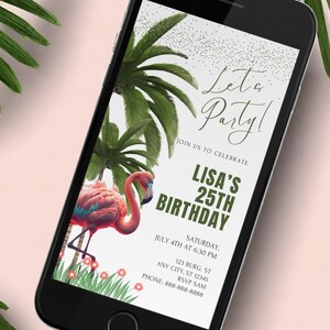 25th Birthday Party Invitation, Editable 25th Birthday Invitation Template, Electronic Invite, Printable Invitation, Instant Download