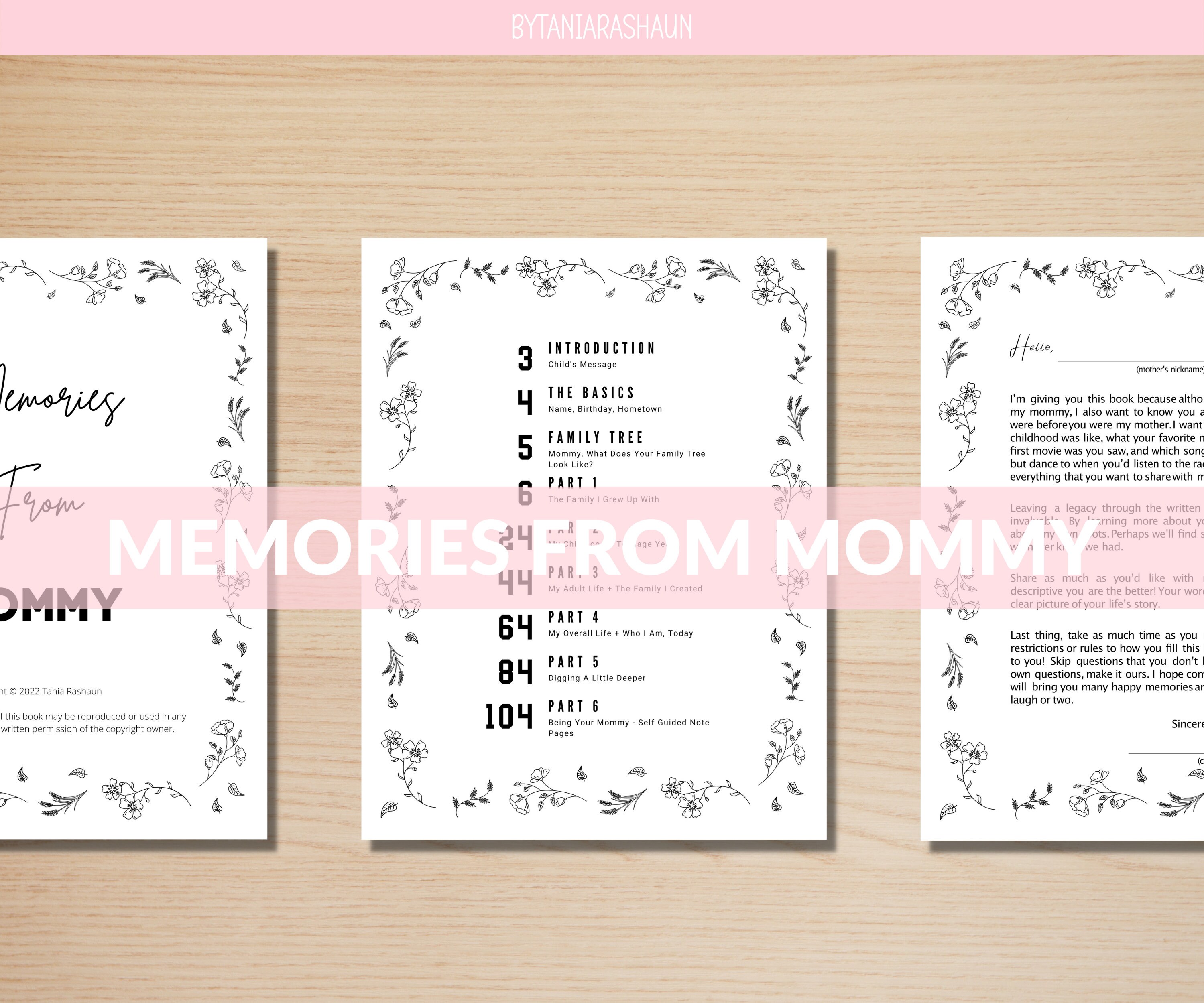 Notes For Memory Journal Printable Mother Memory Journal - Etsy
