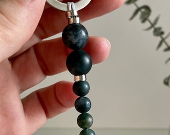 Moss Agate Breathing Beads, Mindfulness Calming Tool