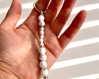 Howlite Breathing Beads, Mindfulness Gift, Meditation Beads, 4-7-8 Breathing, Breathing Tool,Mindful Breathing,Meditation Charm For Necklace