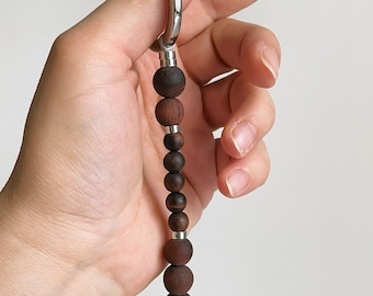 Red Tiger Eye Breathing Beads, Meditation Beads, 4-7-8 Breathing, Energizing Charm, Mindful Breathing, Motivation Pendant, Mental Health