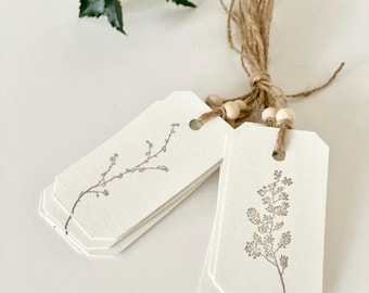 Handmade Gift Tags, Floral Minimalist small cards