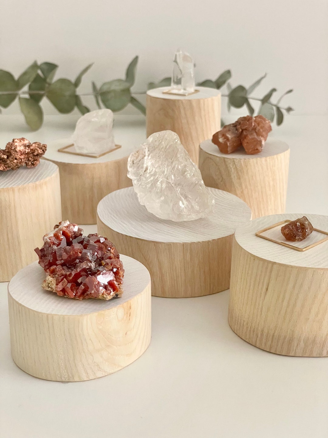 Crystal Display, Round Risers, Wood Display Stand, Mineral Stand ...