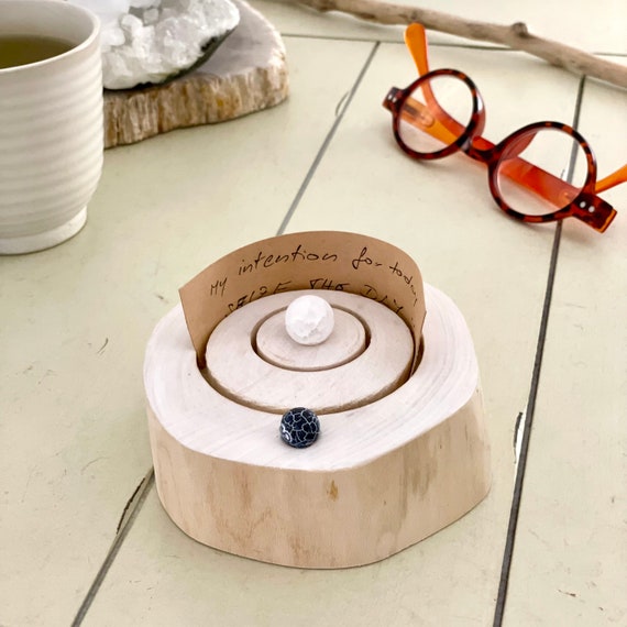 Intention Holder Handmade Wooden Affirmation Card Stand With Etsy