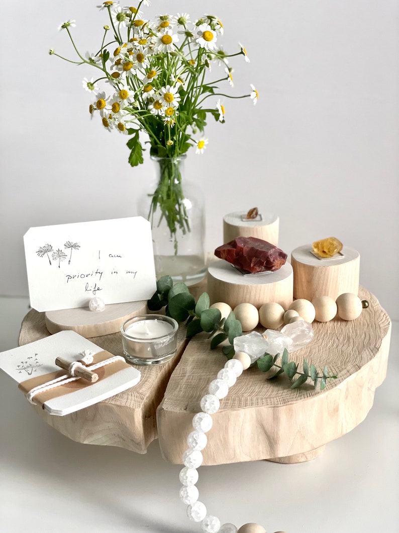 Nature Altar, Handmade Wooden Sacred Space Display Table, Spiritual Shrine & Temple: Re-born from a 100 year old New England Ash tree image 4