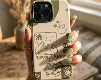 Funda para teléfono con sello vintage de Ghibli Forest Friends y Catbus