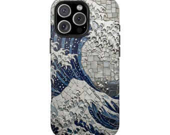 Funda para teléfono con diseño de mosaico de la Gran Ola