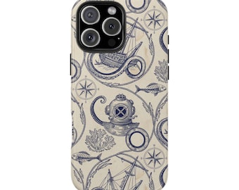 Diseño náutico vintage de pulpo y naufragio en aguas profundas