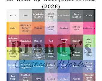 Gildan G185 Unisex Heavy Blend 50/50 Hoodie Color Chart (Digital Item)