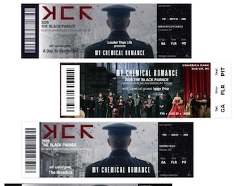 2026 MCR My Chemical Romance Custom Commemorative Tickets The Black Parade Tour