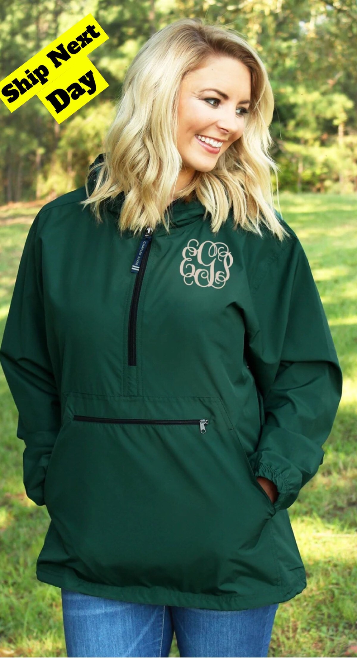 Monogrammed Unlined Lightweight Pullover Rain Jacket – United Monograms