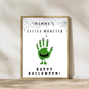 Halloween Handprint Footprint Art, Monster Halloween Craft, Halloween ...