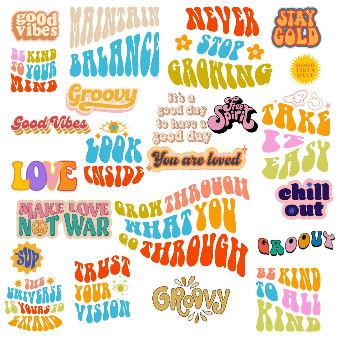 25 Retro Hippie Groovy Sayings Clip Art Hippie Quotes Peace Love 25 Retro Hippie Groovy Sayings Clip Art Hippie Quotes Peace Love