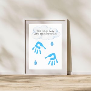 Rain Cloud Craft Printable for Kids - Digital Download Weather Activity | Spring Preschool Art Project | Easy DIY Craft for Toddlers