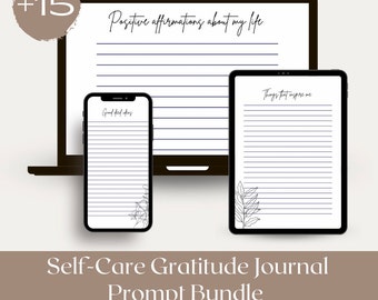 Gratitude Journal Printable BUNDLE! Mindfulness Log, Gratitude Template, Self Care Planner, Daily Journal for Women, Gratitude Jar, Wellness