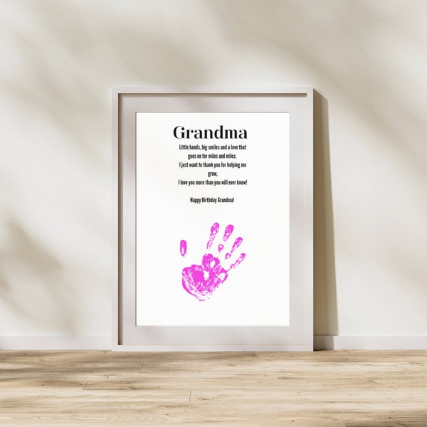 Grandma Handprint Birthday Card Etsy